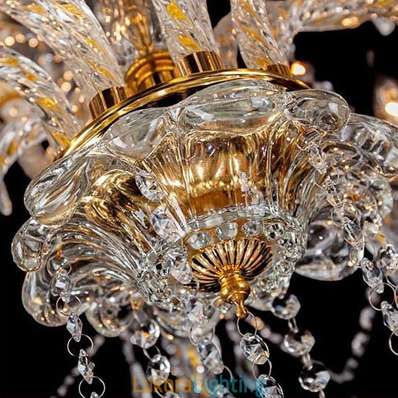 Designer Touch Decorative Luxury Crystal Chandelier Golden European Threaded Arm Ceiling Light