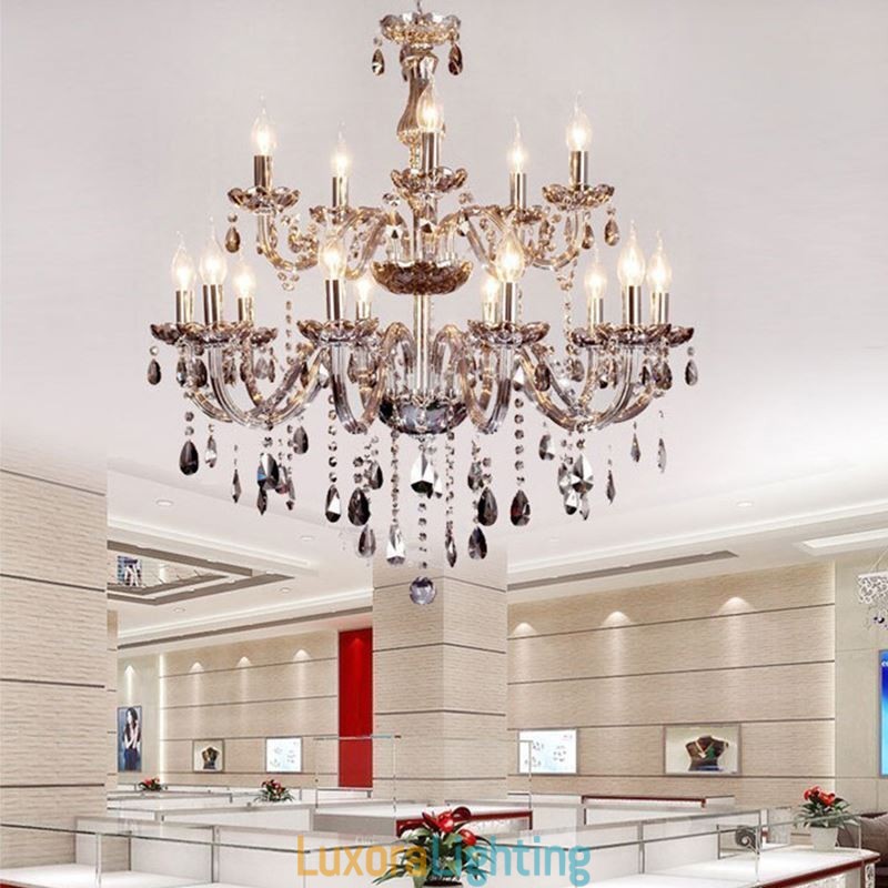 Designer Touch Decorative Large European Crystal Chandelier Elegant Pendant Light