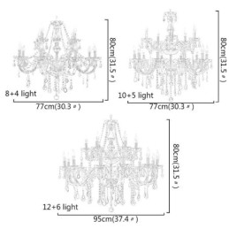 Designer Touch Decorative Large European Crystal Chandelier Elegant Pendant Light