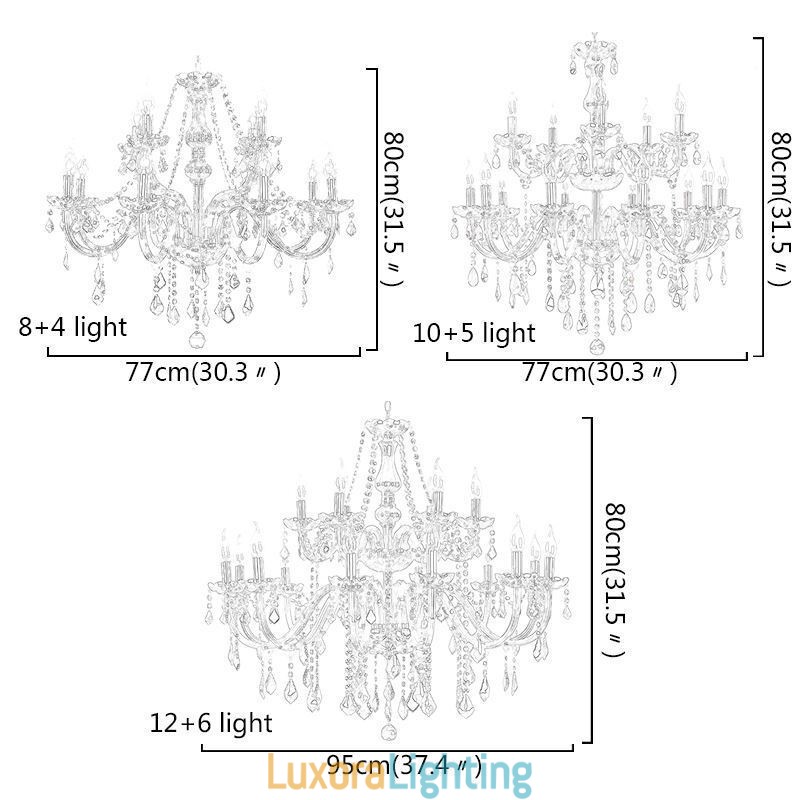 Designer Touch Decorative Large European Crystal Chandelier Elegant Pendant Light