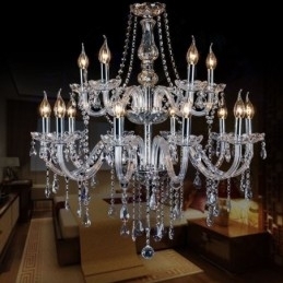 Designer Touch Decorative European Crystal Chandelier Transparent Pendant Light