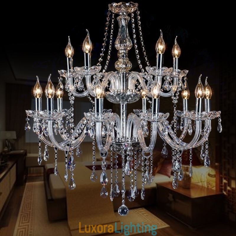 Designer Touch Decorative European Crystal Chandelier Transparent Pendant Light