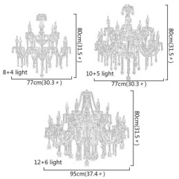 Designer Touch Decorative European Crystal Chandelier Transparent Pendant Light