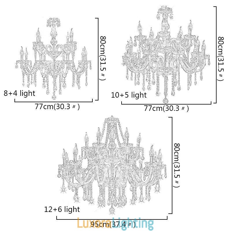 Designer Touch Decorative European Crystal Chandelier Transparent Pendant Light