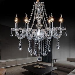 Designer Touch Decorative Large European Crystal Chandelier Transparent Ceiling Light