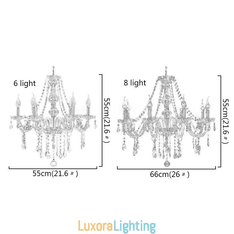 Designer Touch Decorative Large European Crystal Chandelier Transparent Ceiling Light