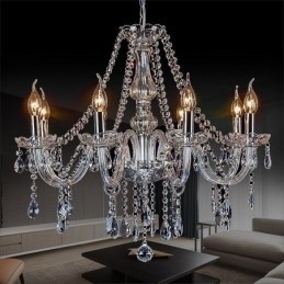 Designer Touch Decorative Large European Crystal Chandelier Transparent Ceiling Light