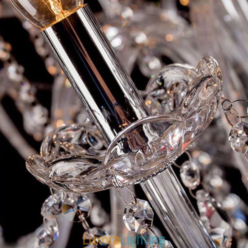 Designer Touch Decorative Large European Crystal Chandelier Transparent Ceiling Light