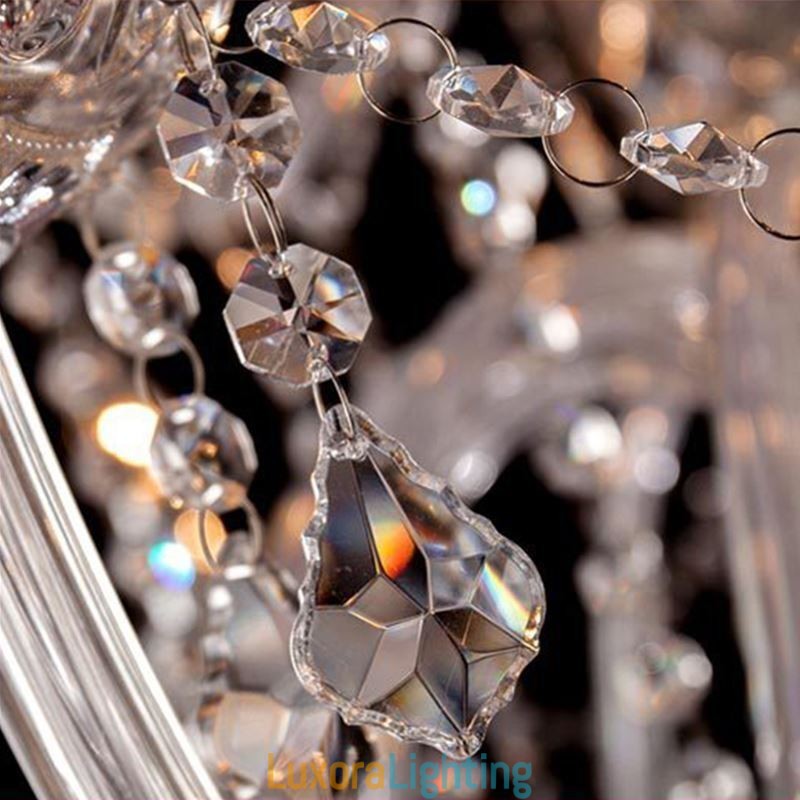 Designer Touch Decorative Large European Crystal Chandelier Transparent Ceiling Light