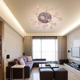 Designer Touch Decorative G4 Iron Flush Mount Light with Aluminum Shades