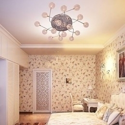 Designer Touch Decorative G4 Iron Flush Mount Light with Aluminum Shades