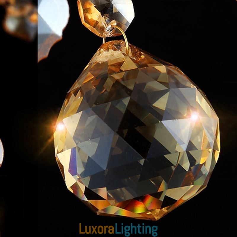 Designer Touch Decorative Large Luxury Crystal Chandelier European Amber Ceiling Light