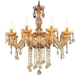 Designer Touch Decorative European Crystal Chandelier Elegant Amber Pendant Light