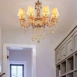 Designer Touch Decorative European Crystal Chandelier Elegant Amber Pendant Light