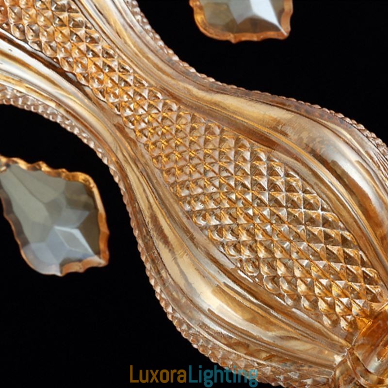 Designer Touch Decorative European Crystal Chandelier Elegant Amber Pendant Light