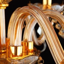 Designer Touch Decorative European Crystal Chandelier Elegant Amber Pendant Light