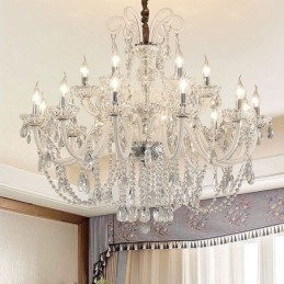 Designer Touch Decorative Large European Crystal Chandelier White Pendant Light