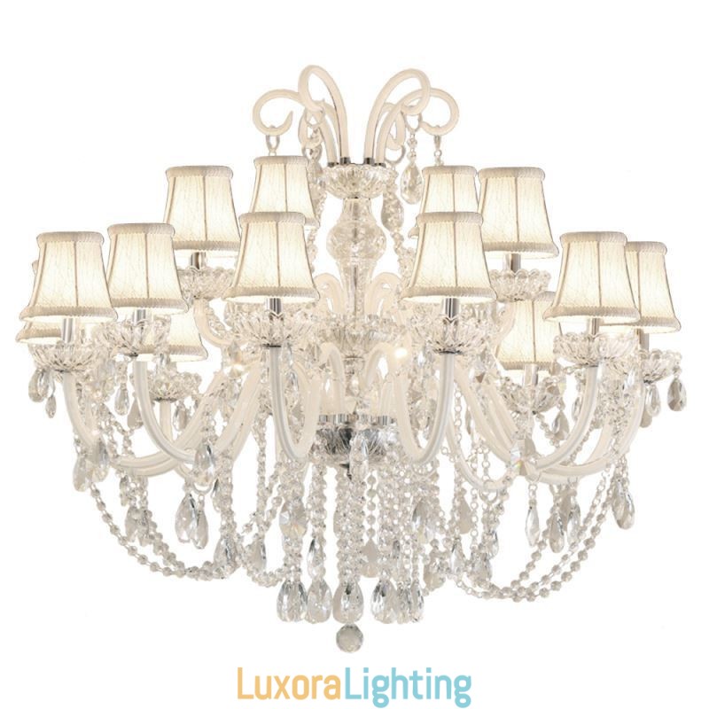 Designer Touch Decorative Large European Crystal Chandelier White Pendant Light
