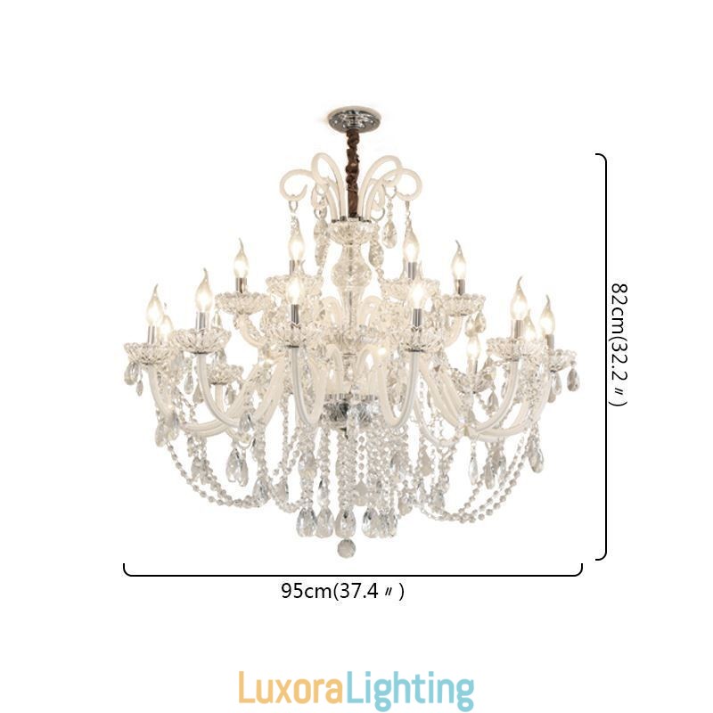 Designer Touch Decorative Large European Crystal Chandelier White Pendant Light