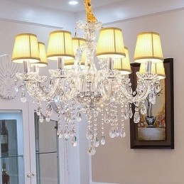 Designer Touch Decorative Modern Crystal Chandelier European Transparent Pendant Light