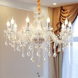 Designer Touch Decorative Modern Crystal Chandelier European Transparent Pendant Light