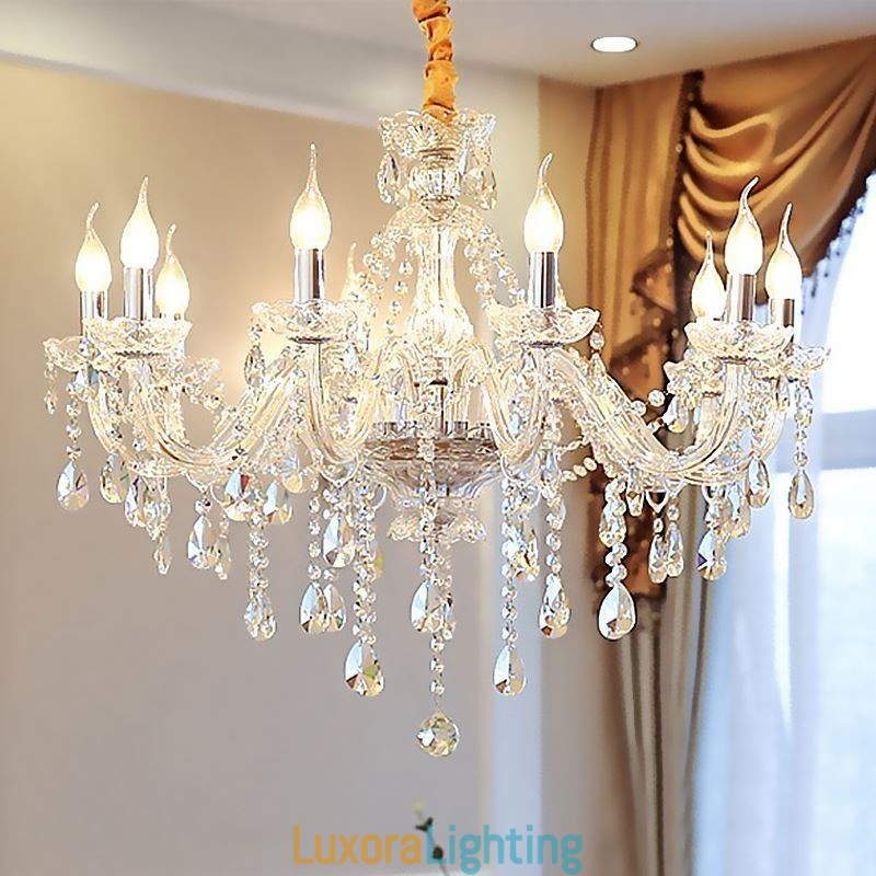 Designer Touch Decorative Modern Crystal Chandelier European Transparent Pendant Light