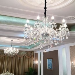 Designer Touch Decorative Modern Crystal Chandelier European Transparent Pendant Light