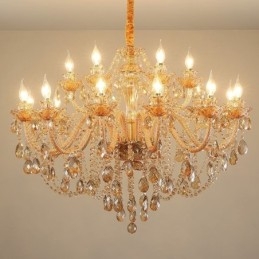 Designer Touch Decorative European Crystal Chandelier Luxury Cognac Pendant Light