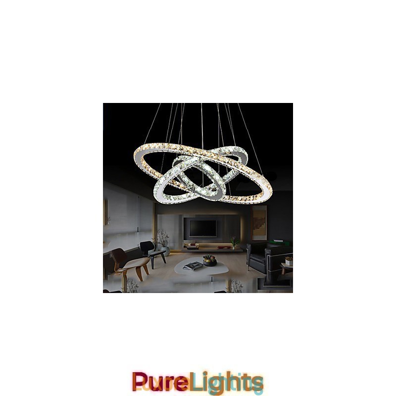 Designer Touch Decorative Pendant Lamps Amber and Clear K9 Crystal Chandelier Lights Lighting with 3 Ring
