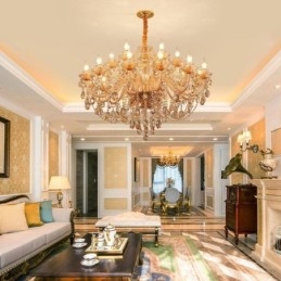 Designer Touch Decorative European Crystal Chandelier Luxury Cognac Pendant Light