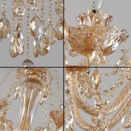 Designer Touch Decorative European Crystal Chandelier Luxury Cognac Pendant Light