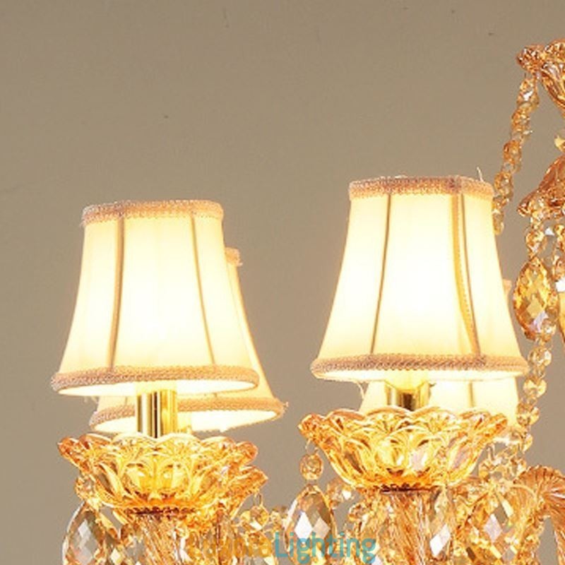 Designer Touch Decorative European Crystal Chandelier Luxury Cognac Pendant Light
