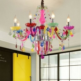 Designer Touch Decorative Colourful Crystal Chandelier European Unique Pendant Light