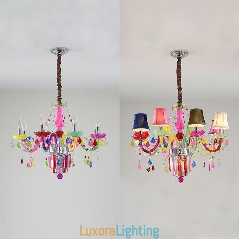 Designer Touch Decorative Colourful Crystal Chandelier European Unique Pendant Light