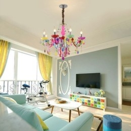 Designer Touch Decorative Colourful Crystal Chandelier European Unique Pendant Light