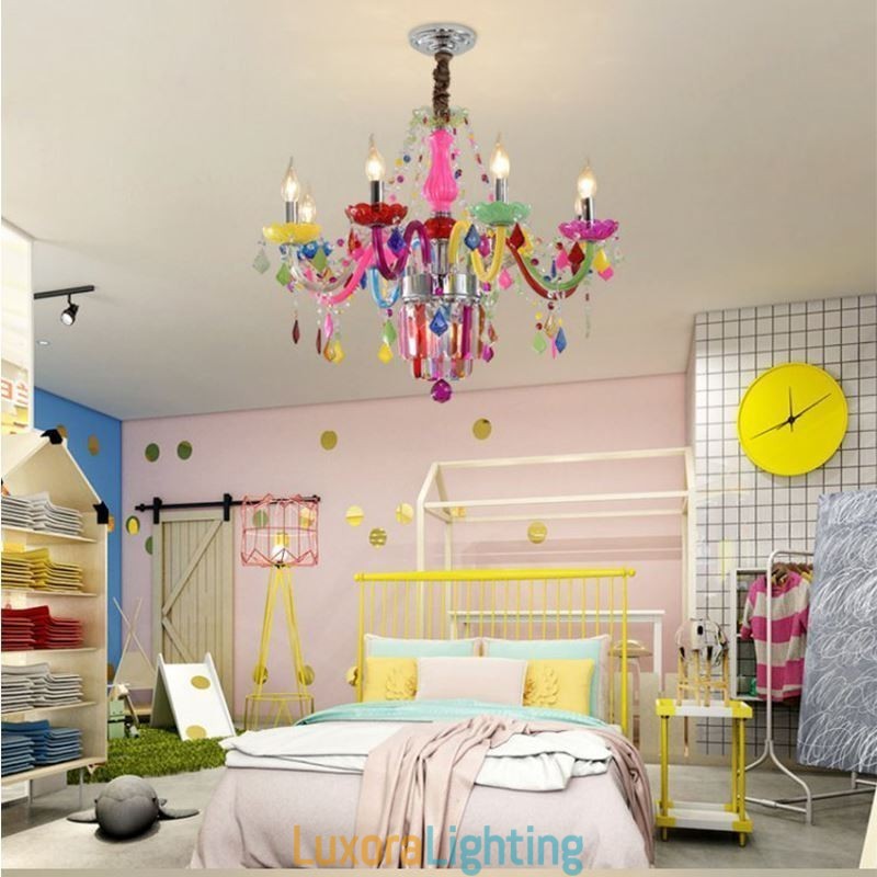 Designer Touch Decorative Colourful Crystal Chandelier European Unique Pendant Light
