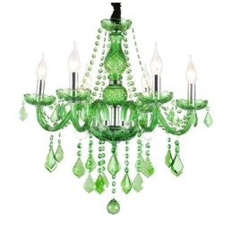 Designer Touch Decorative Unique Crystal Chandelier European Style Grass Green Pendant Light