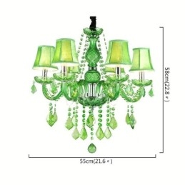 Designer Touch Decorative Unique Crystal Chandelier European Style Grass Green Pendant Light