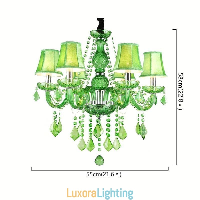 Designer Touch Decorative Unique Crystal Chandelier European Style Grass Green Pendant Light