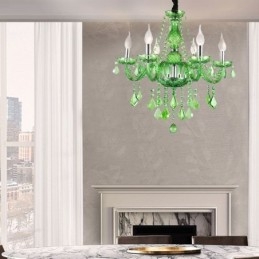 Designer Touch Decorative Unique Crystal Chandelier European Style Grass Green Pendant Light