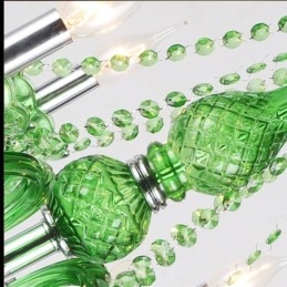 Designer Touch Decorative Unique Crystal Chandelier European Style Grass Green Pendant Light