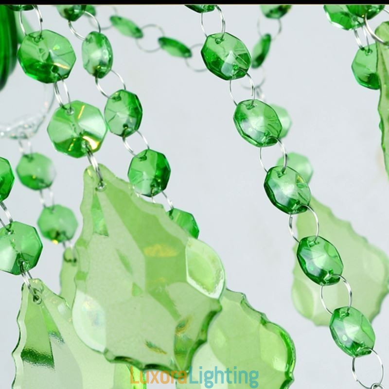 Designer Touch Decorative Unique Crystal Chandelier European Style Grass Green Pendant Light