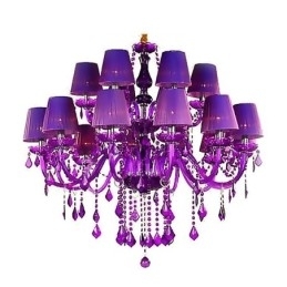 Designer Touch Decorative European Style Crystal Chandelier Purple Pendant Light
