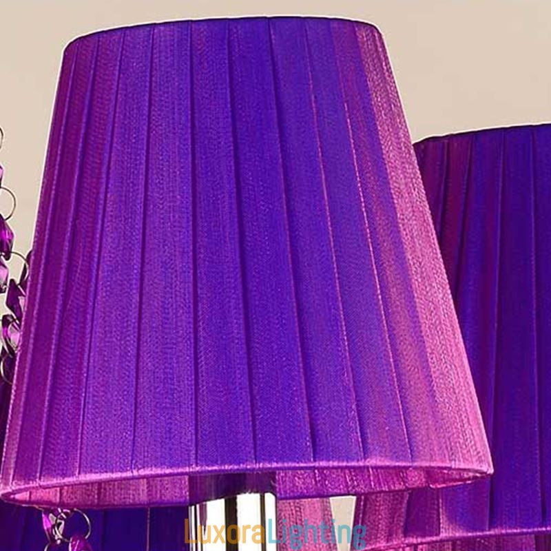 Designer Touch Decorative European Style Crystal Chandelier Purple Pendant Light