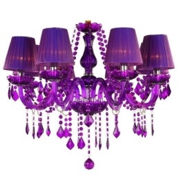 Designer Touch Decorative Elegant Crystal Chandelier European Style Purple Pendant Light