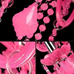 Designer Touch Decorative European Style Crystal Chandelier Pink Pendant Light Romantic