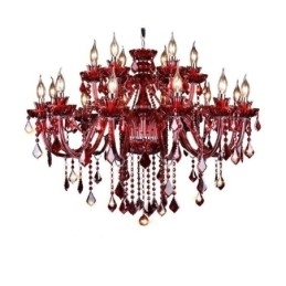 Designer Touch Decorative European Crystal Chandelier Red Colour Pendant Light
