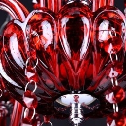 Designer Touch Decorative European Crystal Chandelier Red Colour Pendant Light