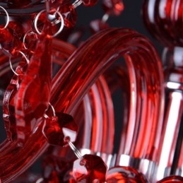Designer Touch Decorative European Crystal Chandelier Red Colour Pendant Light