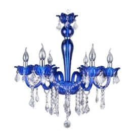 Designer Touch Decorative European Style Crystal Chandelier Blue Crystal Glass Pendant Light